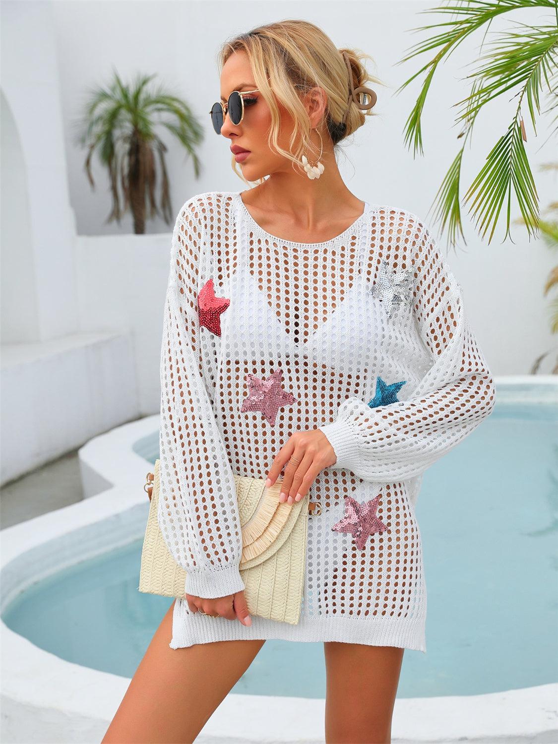 a woman in a white dress is standing in front of a pool