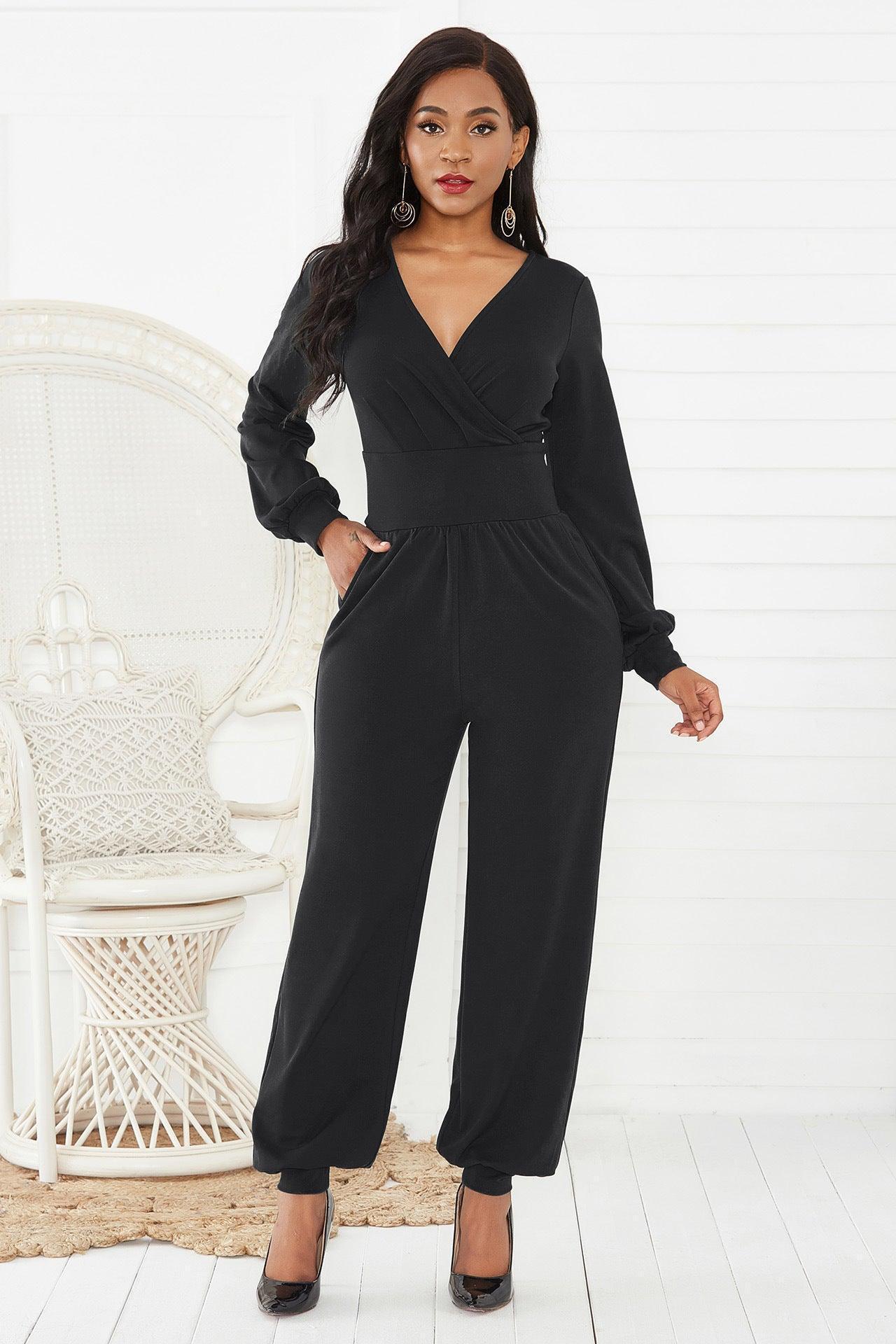 Statement Lantern Sleeves Jumpsuit - MXSTUDIO.COM