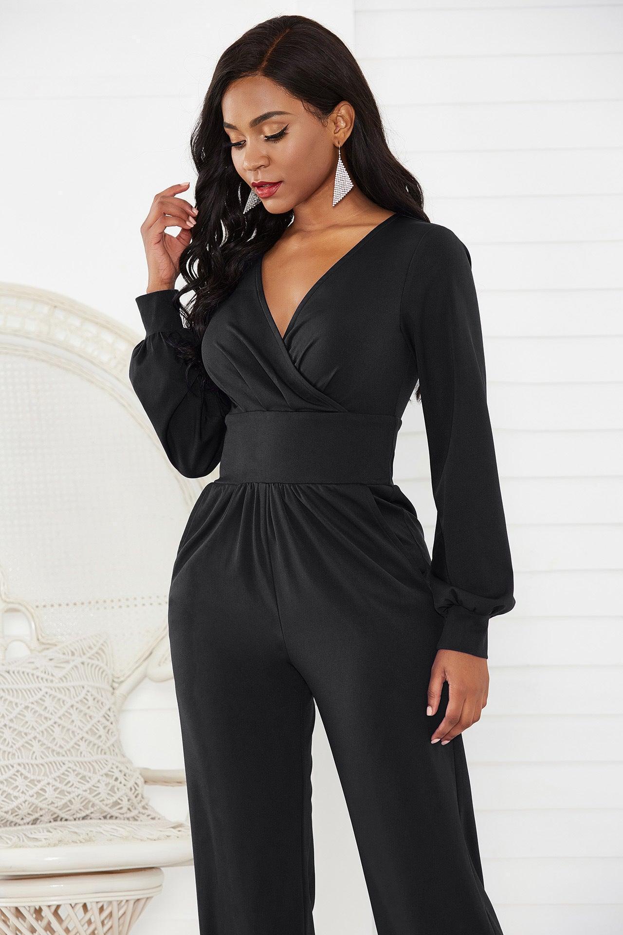 Statement Lantern Sleeves Jumpsuit - MXSTUDIO.COM