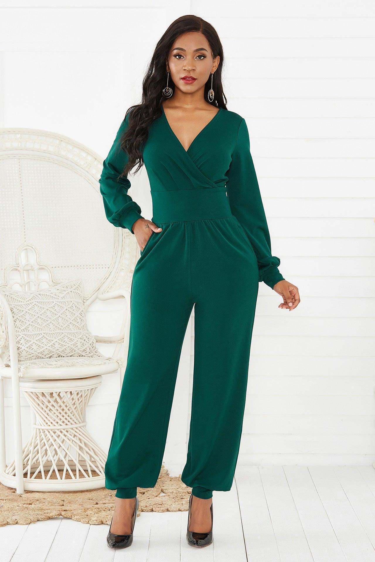 Statement Lantern Sleeves Jumpsuit - MXSTUDIO.COM