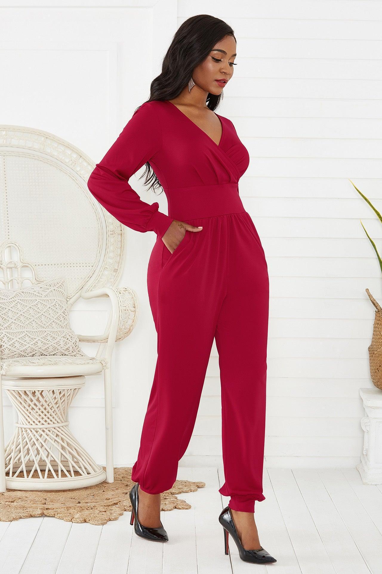 Statement Lantern Sleeves Jumpsuit - MXSTUDIO.COM