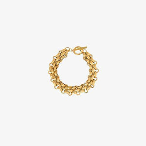 Stay Cheerful Gold-Plated Toggle Clasp Bracelet-MXSTUDIO.COM