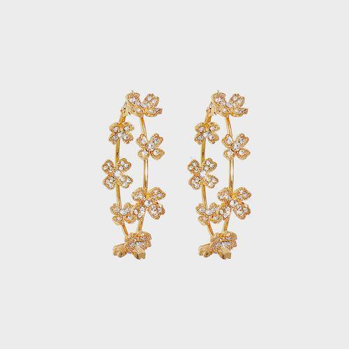 Stay Pretty Circle Shape Rhinestone Earrings-MXSTUDIO.COM