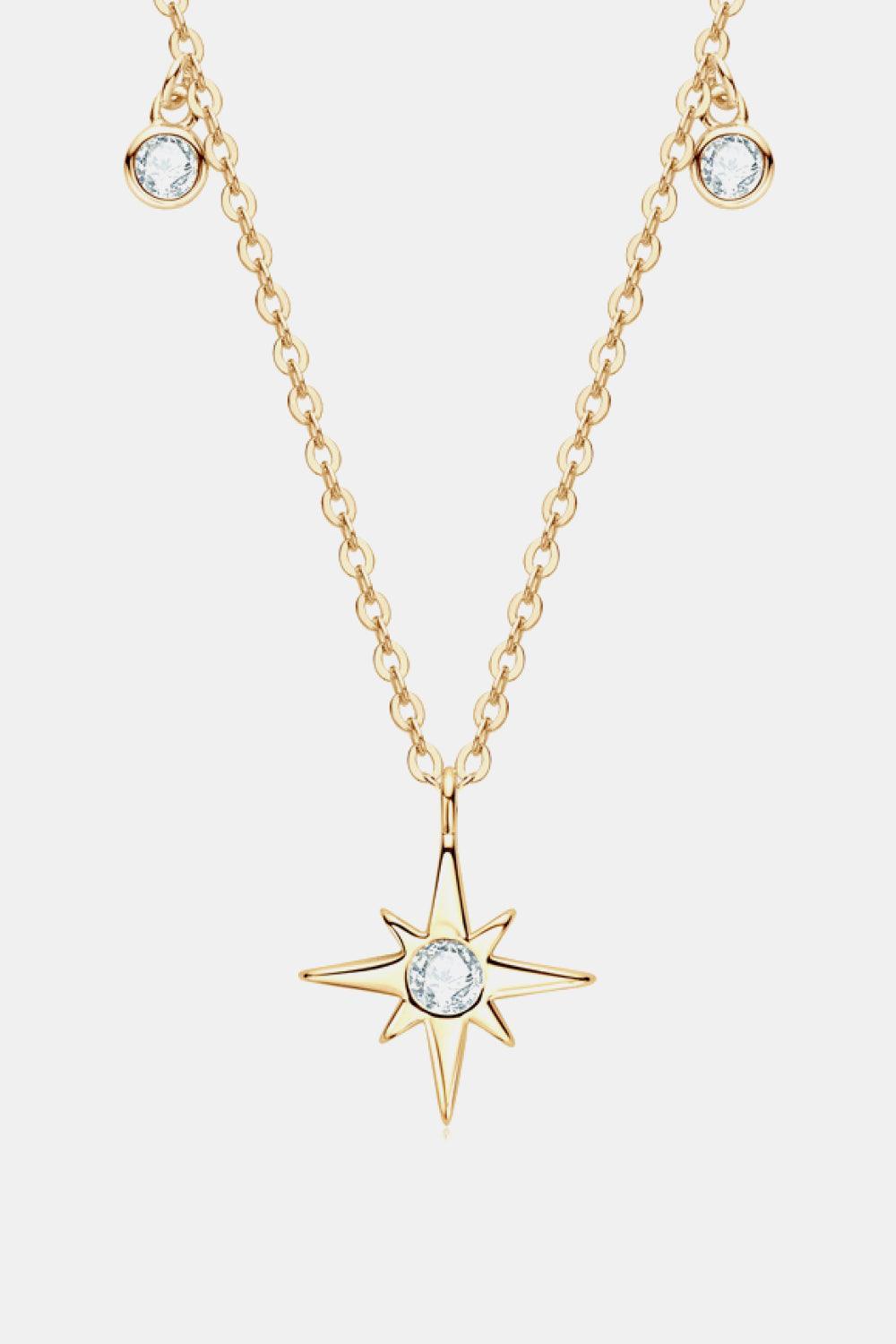 Steadfast North Star Pendant Moissanite Necklace - MXSTUDIO.COM