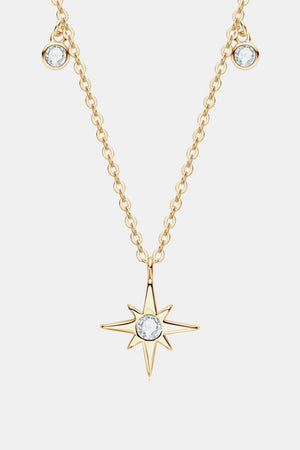 Steadfast North Star Pendant Moissanite Necklace - MXSTUDIO.COM