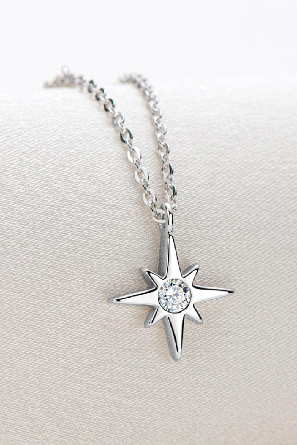 Steadfast North Star Pendant Moissanite Necklace - MXSTUDIO.COM