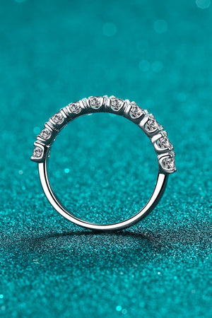 Sterling Silver Half Eternity 1 Carat Moissanite Ring - MXSTUDIO.COM