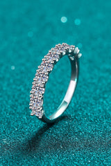 Sterling Silver Half Eternity 1 Carat Moissanite Ring - MXSTUDIO.COM