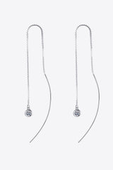 Sterling Silver Threader Style Moissanite Drop Earrings - MXSTUDIO.COM