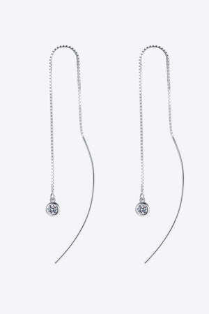 Sterling Silver Threader Style Moissanite Drop Earrings - MXSTUDIO.COM