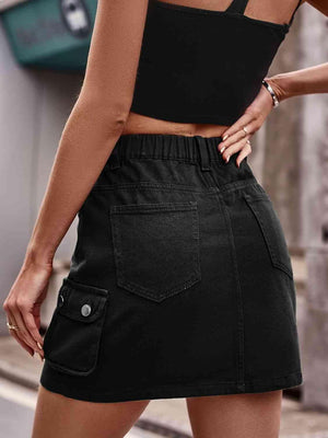 Street Appeal Denim Mini Skirt With Pockets - MXSTUDIO.COM