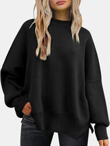 Street Style Crew Neck Oversized Knit Sweater-MXSTUDIO.COM