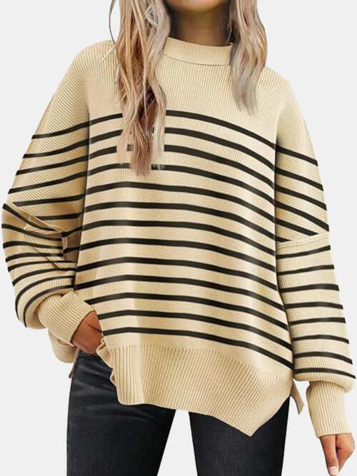 Street Style Crew Neck Oversized Knit Sweater-MXSTUDIO.COM