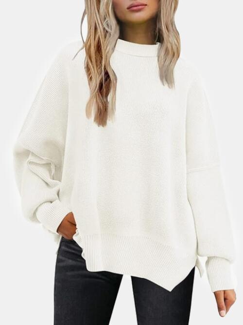 Street Style Crew Neck Oversized Knit Sweater-MXSTUDIO.COM