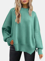 Street Style Crew Neck Oversized Knit Sweater-MXSTUDIO.COM