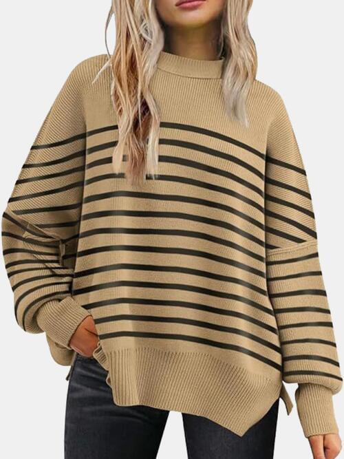 Street Style Crew Neck Oversized Knit Sweater-MXSTUDIO.COM