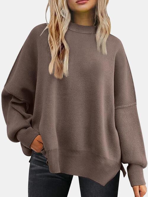 Street Style Crew Neck Oversized Knit Sweater-MXSTUDIO.COM