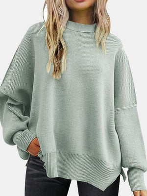 Street Style Crew Neck Oversized Knit Sweater-MXSTUDIO.COM