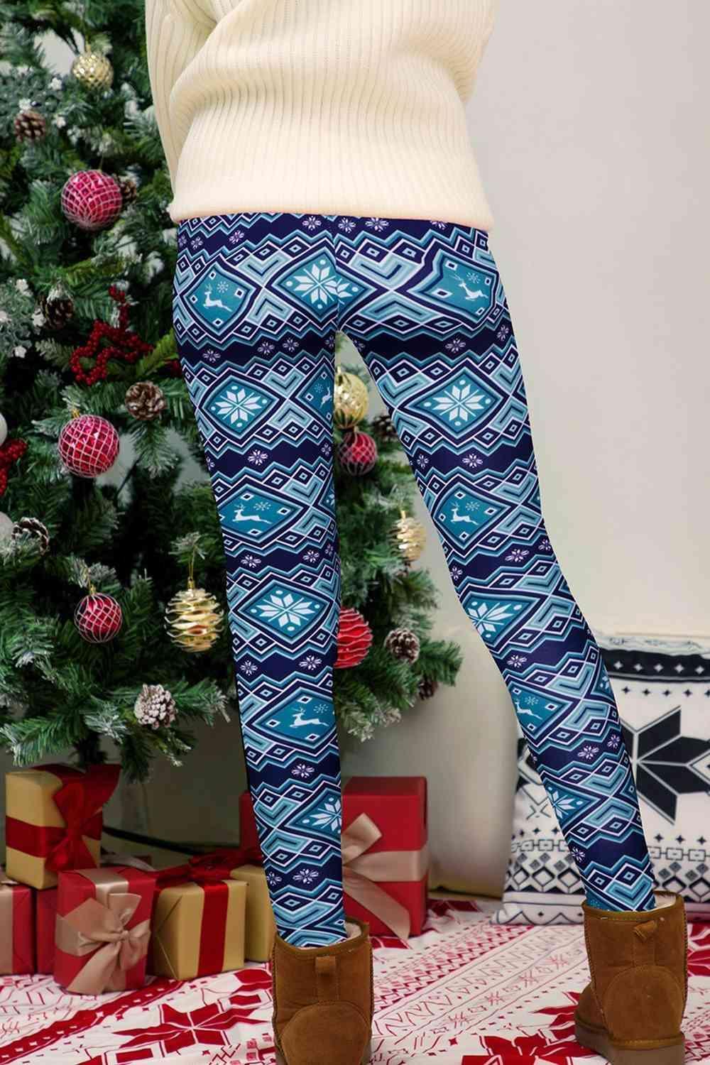 Stretchy Azure Women's Geometric Pants - MXSTUDIO.COM