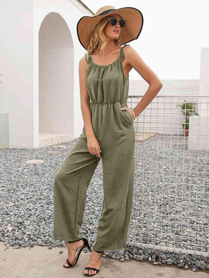 Stretchy Straight Leg Sleeveless Jumpsuit - MXSTUDIO.COM