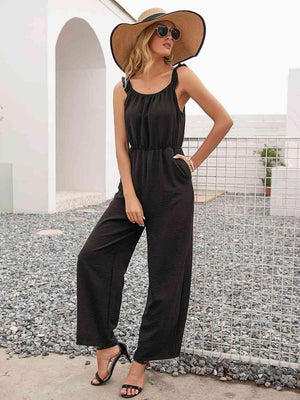 Stretchy Straight Leg Sleeveless Jumpsuit - MXSTUDIO.COM