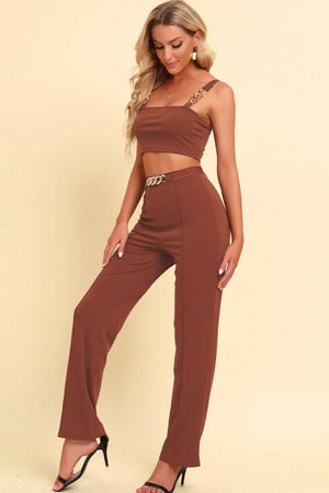 Striking Beauty Crop Top And Pants Set - MXSTUDIO.COM