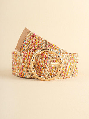 Striking Impression Multicolored Wide Woven Belt - MXSTUDIO.COM