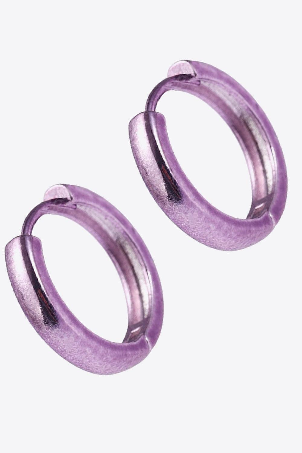 Strikingly Remarkable Lavender Huggie Earrings - MXSTUDIO.COM