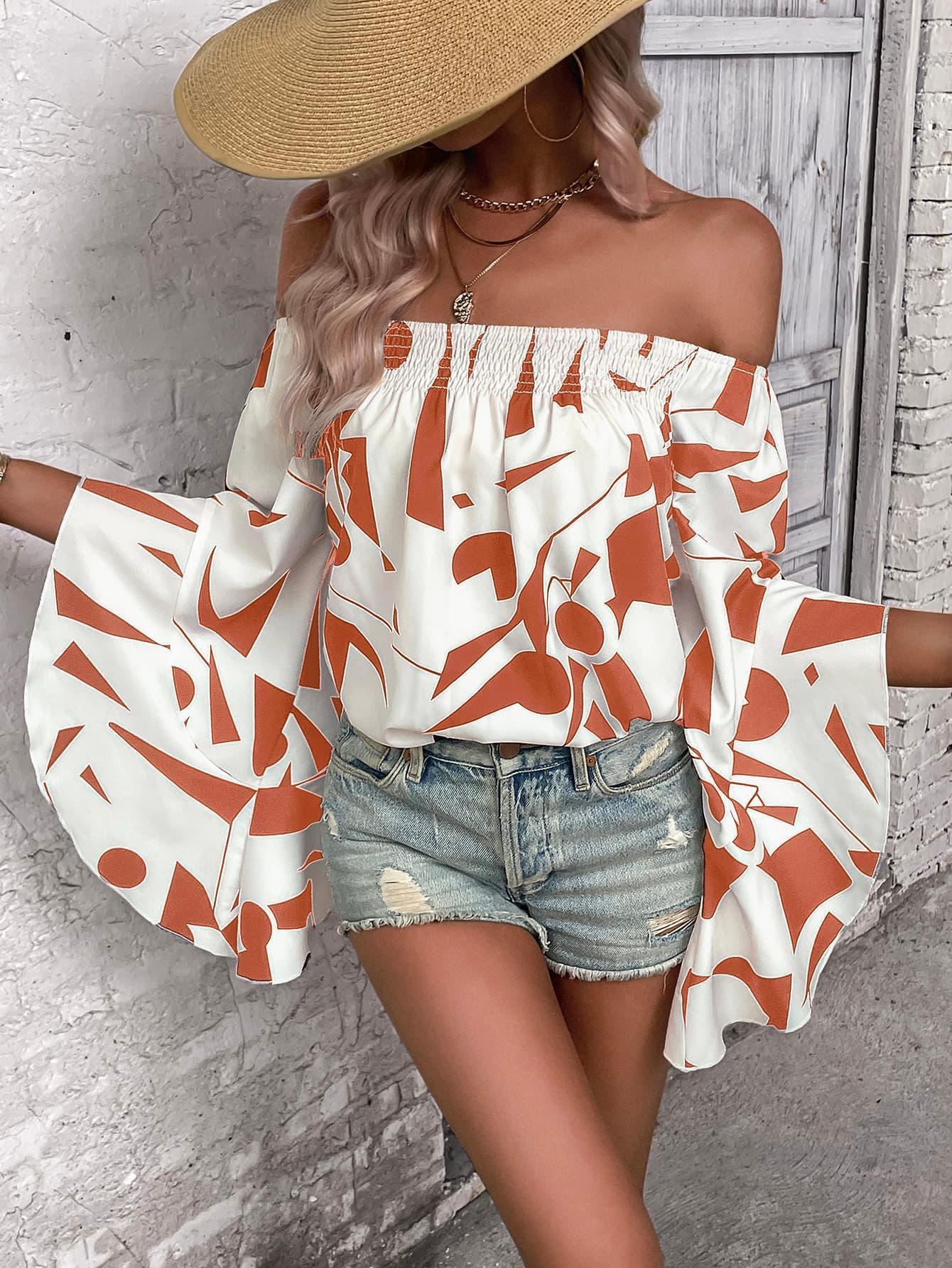 Stunner Off Shoulder Bell Sleeve Blouse - MXSTUDIO.COM