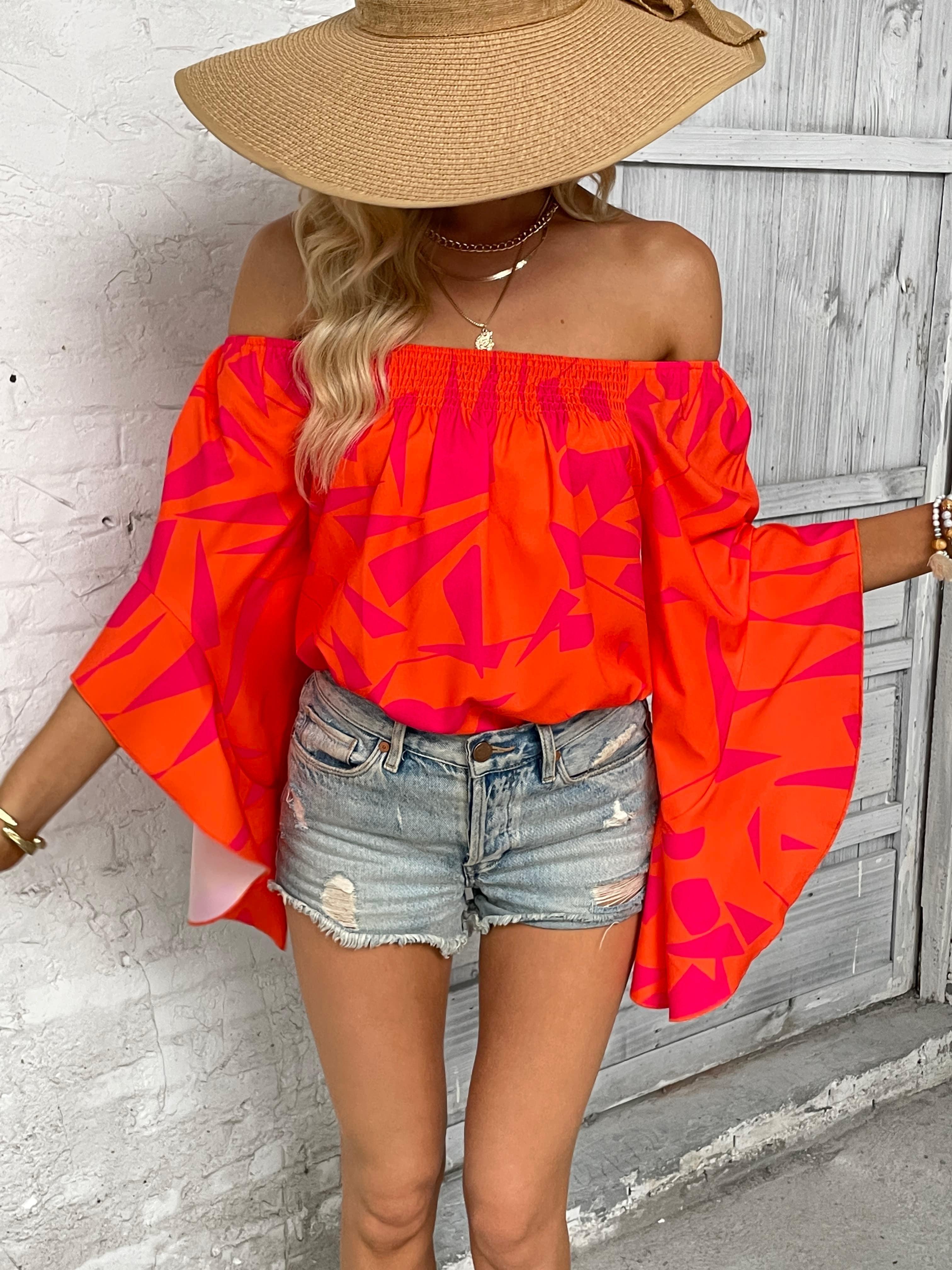 Stunner Off Shoulder Bell Sleeve Blouse - MXSTUDIO.COM