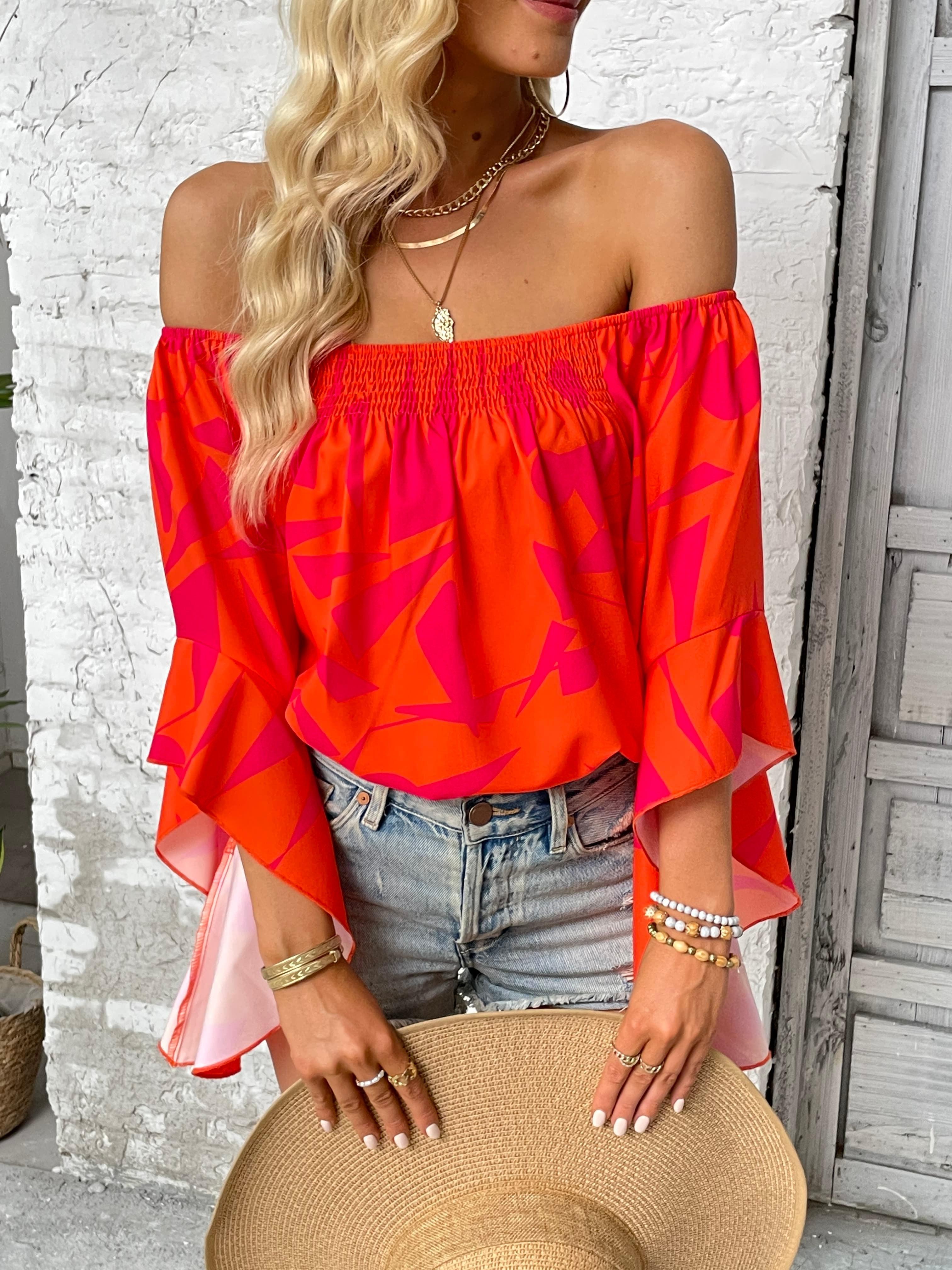 Stunner Off Shoulder Bell Sleeve Blouse - MXSTUDIO.COM