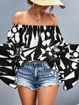 Stunner Off Shoulder Bell Sleeve Blouse - MXSTUDIO.COM