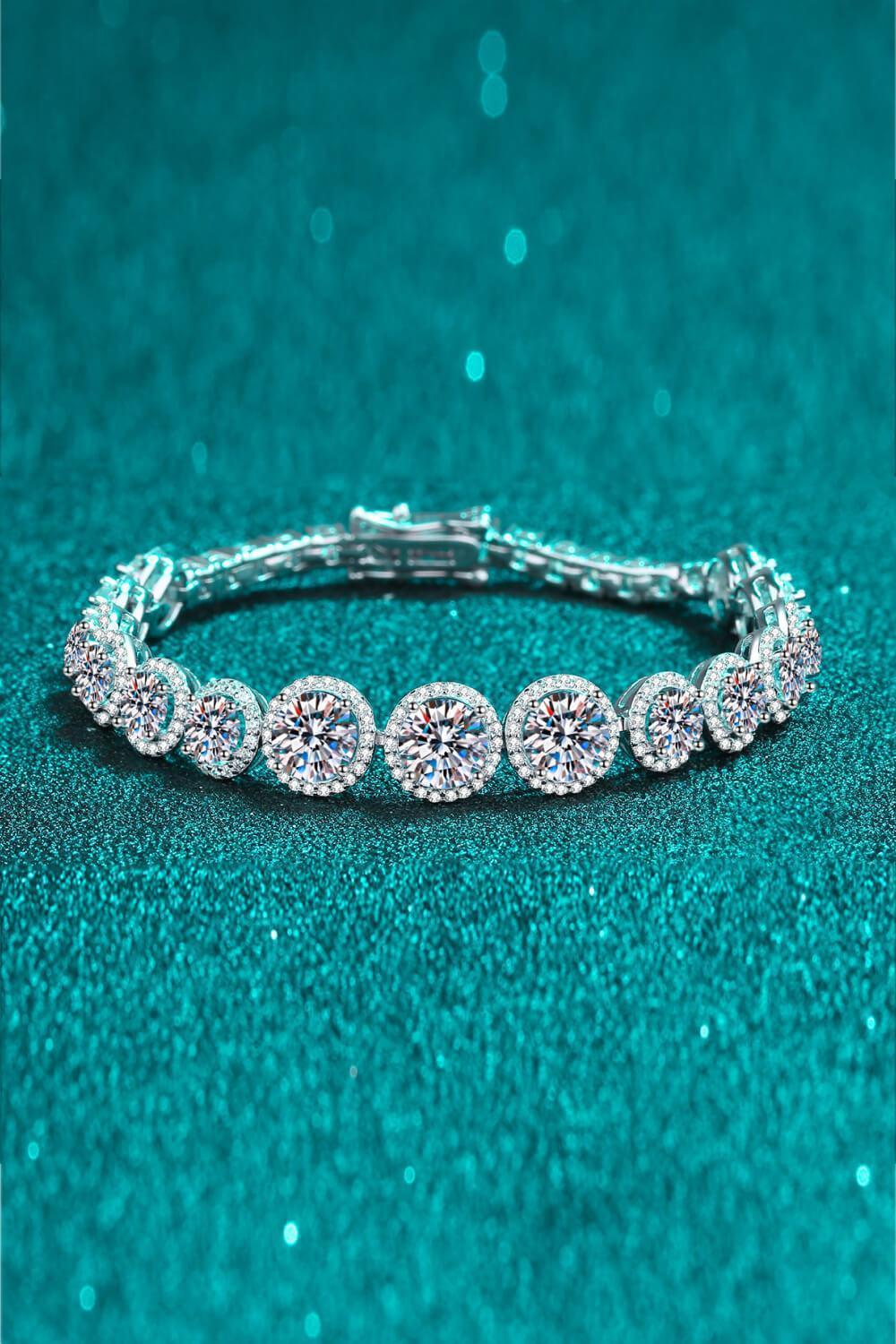 Stunning 10.4 Carat Moissanite Station Set Bracelet - MXSTUDIO.COM