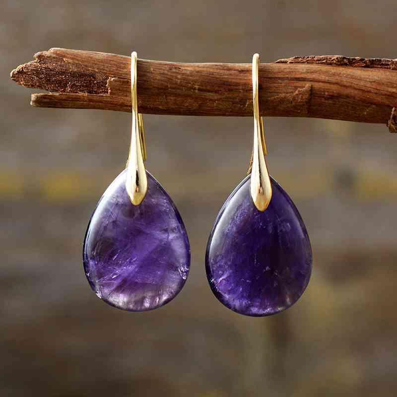 Stunning 14K Gold-Plated Crystal Dangle Earrings-MXSTUDIO.COM