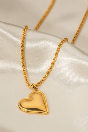 Stunning 18K Gold-Plated Heart Pendant Copper Necklace - MXSTUDIO.COM