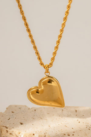 Stunning 18K Gold-Plated Heart Pendant Copper Necklace - MXSTUDIO.COM