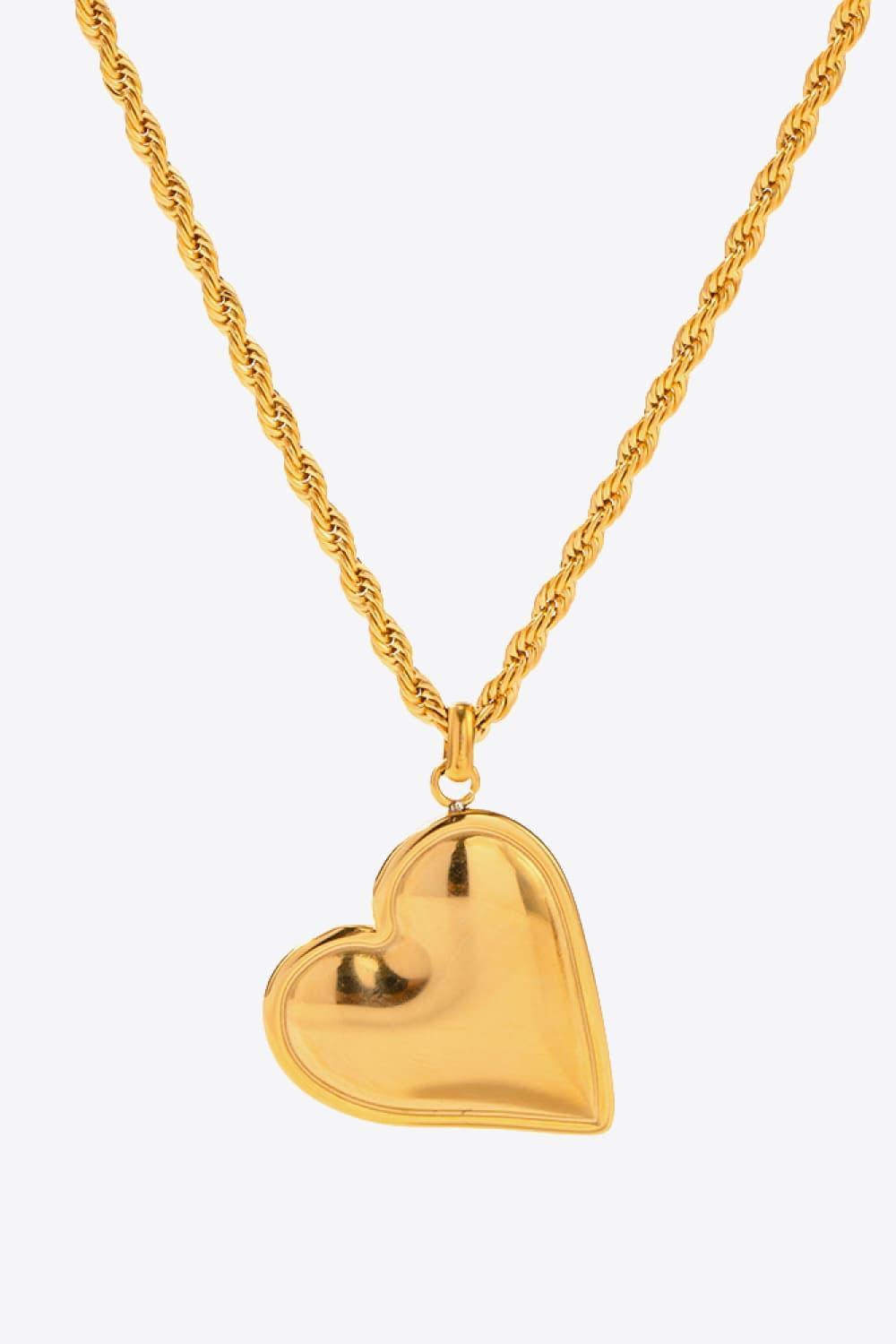 Stunning 18K Gold-Plated Heart Pendant Copper Necklace - MXSTUDIO.COM