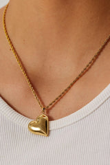 Stunning 18K Gold-Plated Heart Pendant Copper Necklace - MXSTUDIO.COM