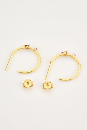 Style Buzz Zircon C- Shaped Sterling Silver Hoop Earrings - MXSTUDIO.COM