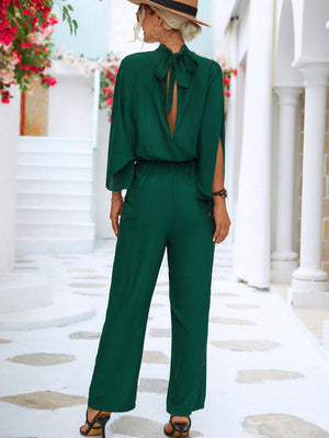 Stylish Back Tie Detail Jumpsuit - MXSTUDIO.COM