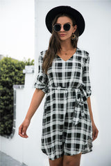 Stylish Moments Long Sleeve Plaid Mini Dress - MXSTUDIO.COM