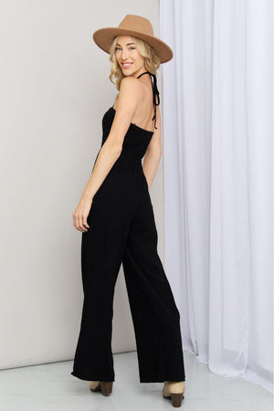 Stylish Plus Size Halter Neck Jumpsuit - MXSTUDIO.COM