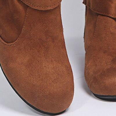a close up of a pair of brown boots