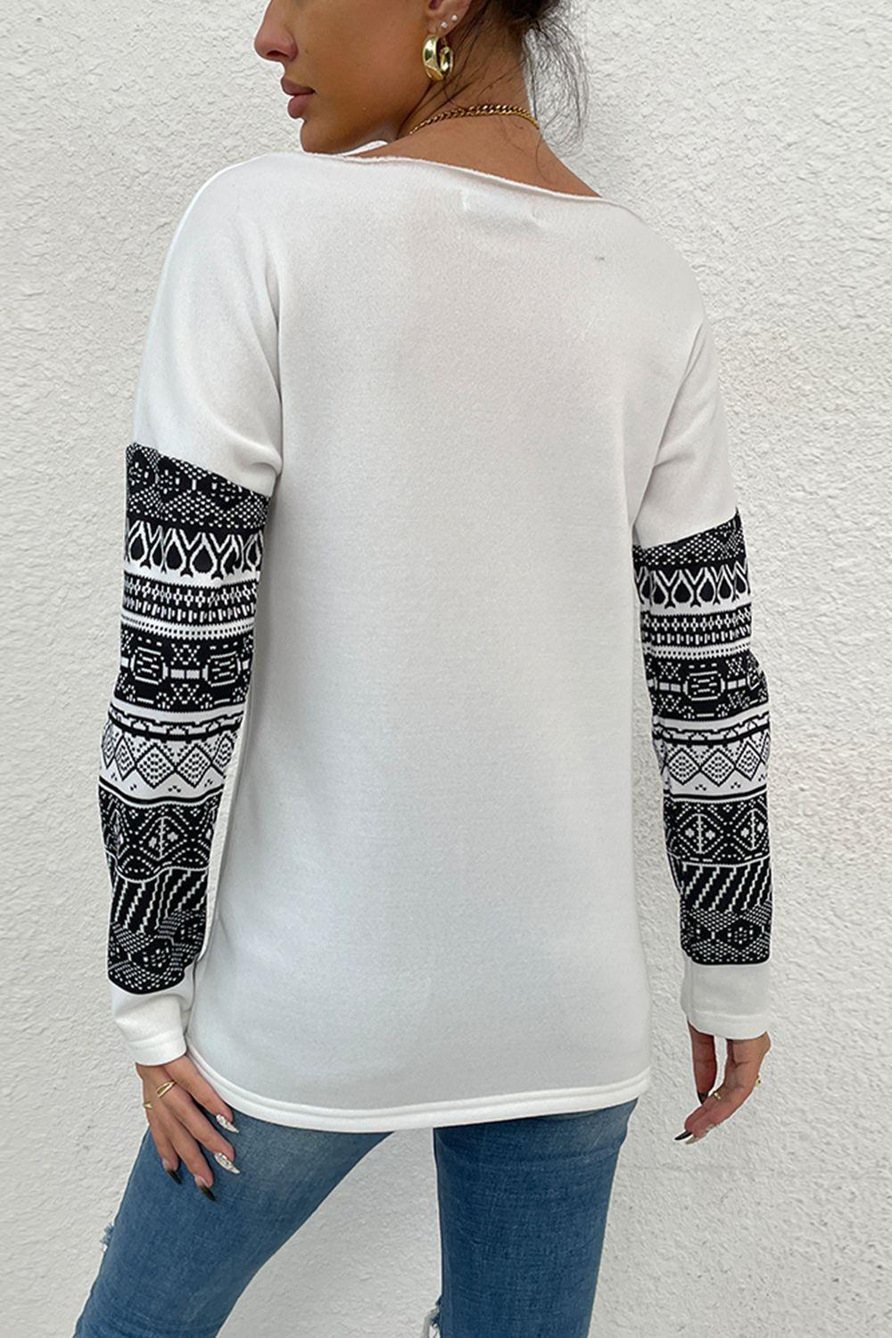 Stylishly Comfy Boat Neck Long Sleeve Top - MXSTUDIO.COM