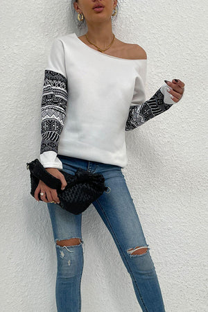 Stylishly Comfy Boat Neck Long Sleeve Top - MXSTUDIO.COM