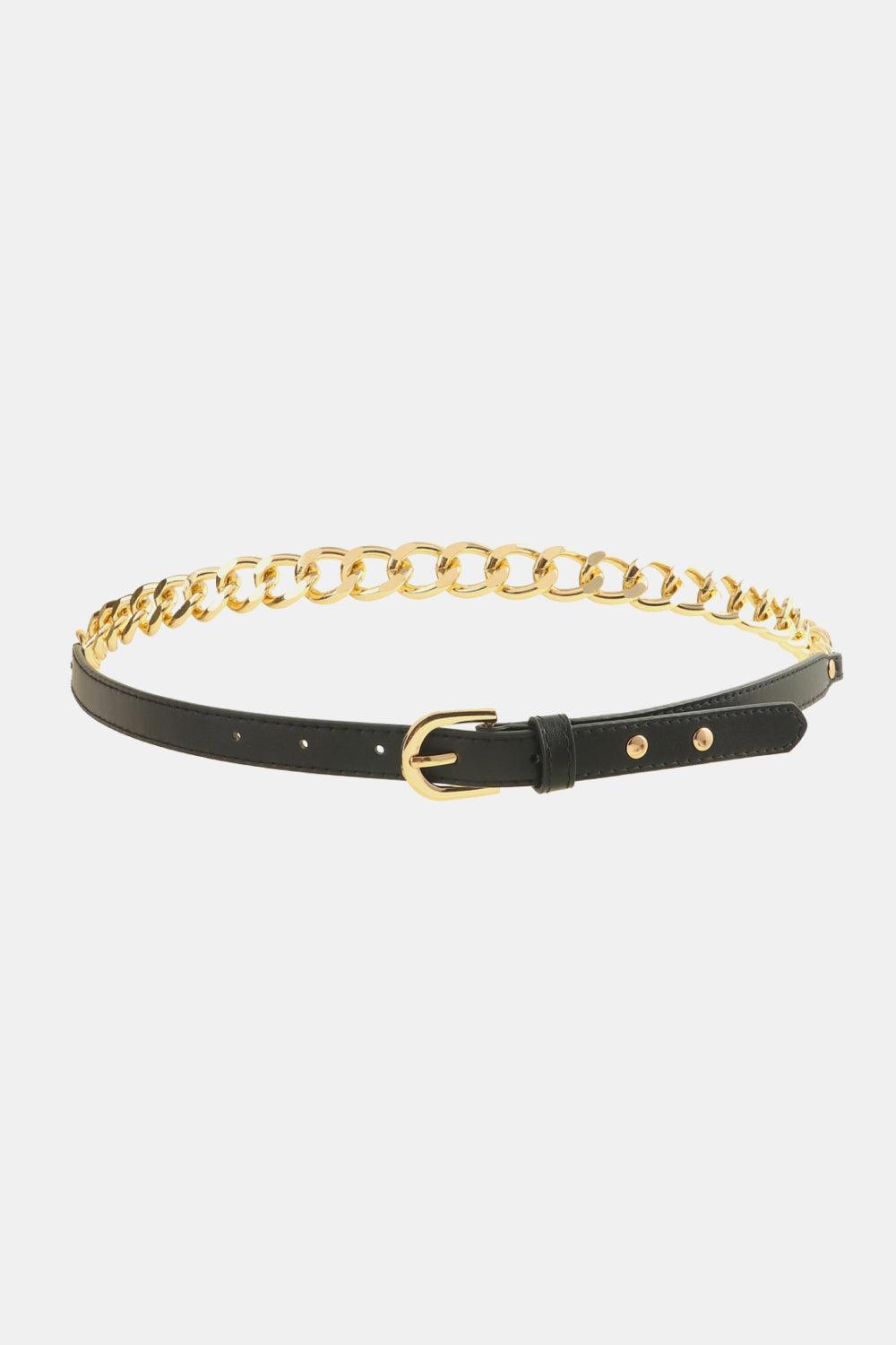 Stylishly Innovative Women's Leather Chain Belt - MXSTUDIO.COM