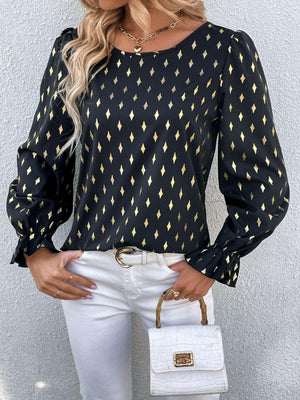 Stylishly Timeless Black Long Sleeve Blouse - MXSTUDIO.COM