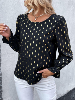 Stylishly Timeless Black Long Sleeve Blouse - MXSTUDIO.COM