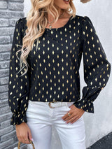 Stylishly Timeless Black Long Sleeve Blouse - MXSTUDIO.COM