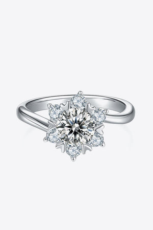 Sublime Sterling Silver Cluster 1 Carat Moissanite Ring - MXSTUDIO.COM